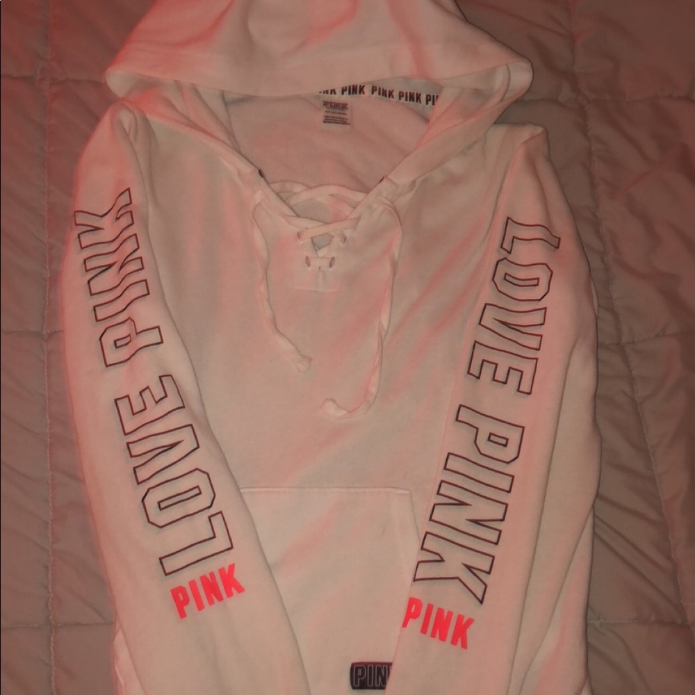 PINK White Pull Over